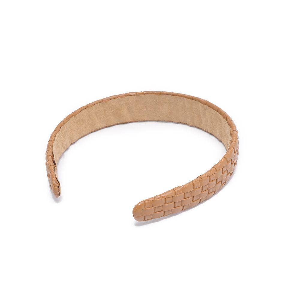 Embossed Woven Vegan Leather Headband