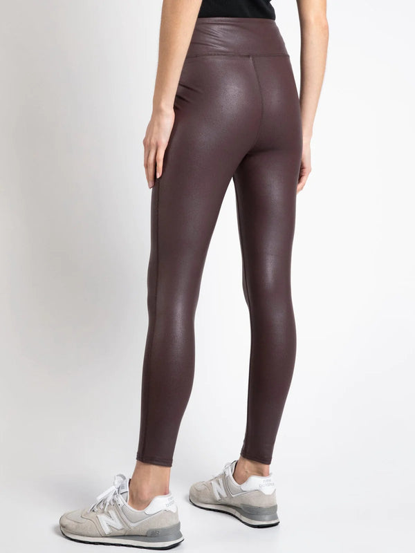 Ava Faux Leather Leggings-Deep Mahogany