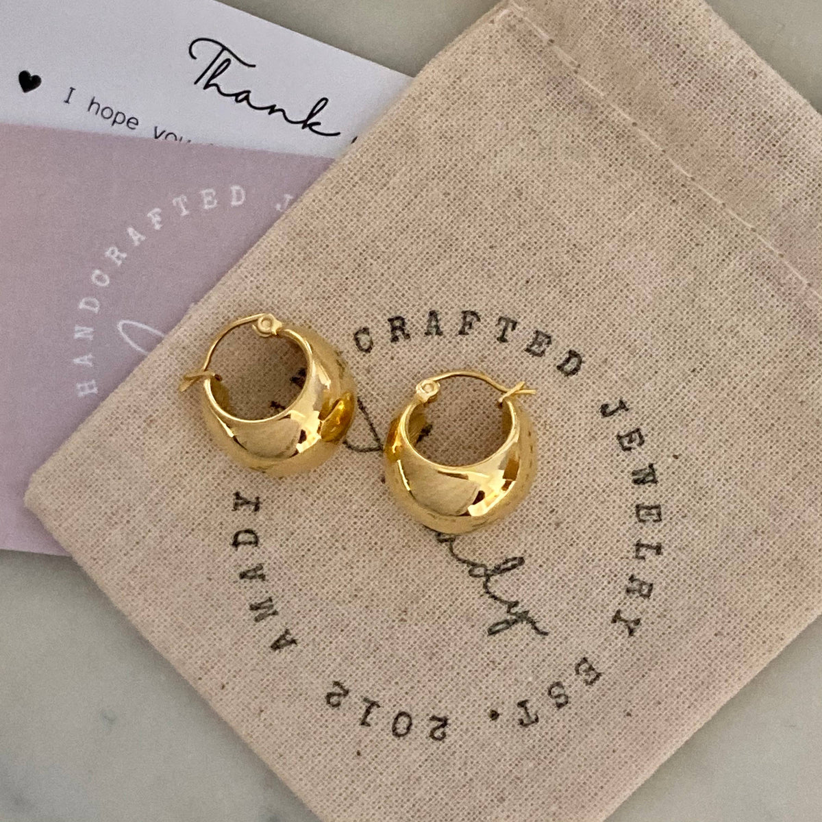 Chunky 18K Gold Plated Hoop Earrings