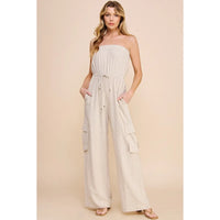 Brooke Strapless Linen Jumpsuit