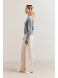 Basic Crewneck Sweater | Lightweight Cotton Crewneck Knit for Women