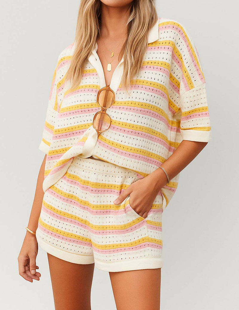 Kim Knit Top & Shorts Set 