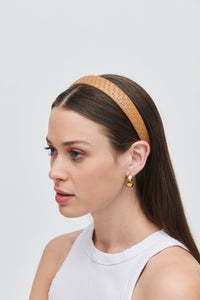 Embossed Woven Vegan Leather Headband