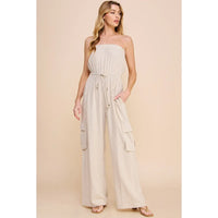 Brooke Strapless Linen Jumpsuit