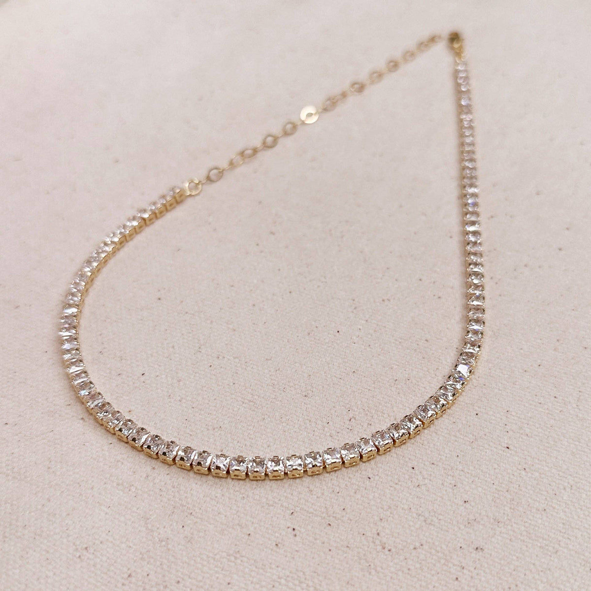 Tennis Necklace Gold Filled