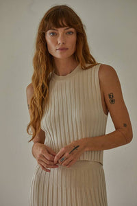 Mia Ribbed Sweater Sleeveless Top