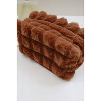 Faux Fur Quilted Cosmetic Pouch