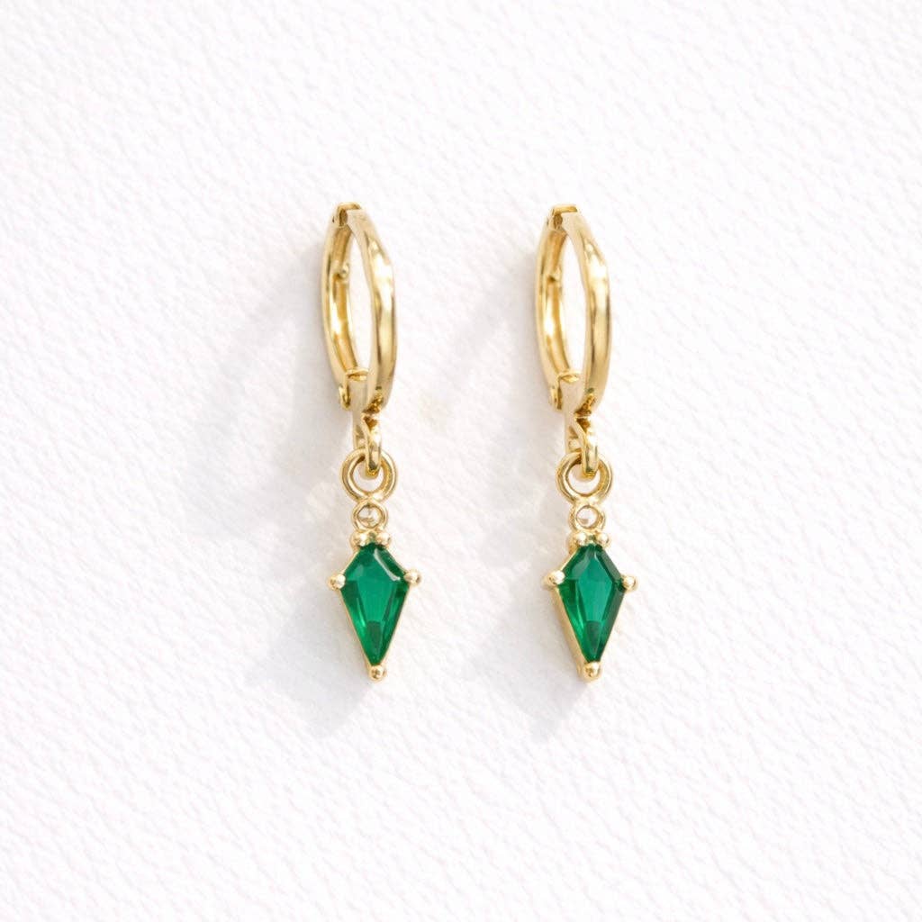 Emerald Huggie Earrings