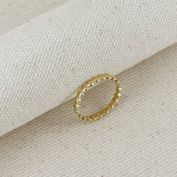 Flat Beaded Band Ring Gold Filled