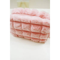 Faux Fur Quilted Cosmetic Pouch