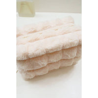 Faux Fur Quilted Cosmetic Pouch