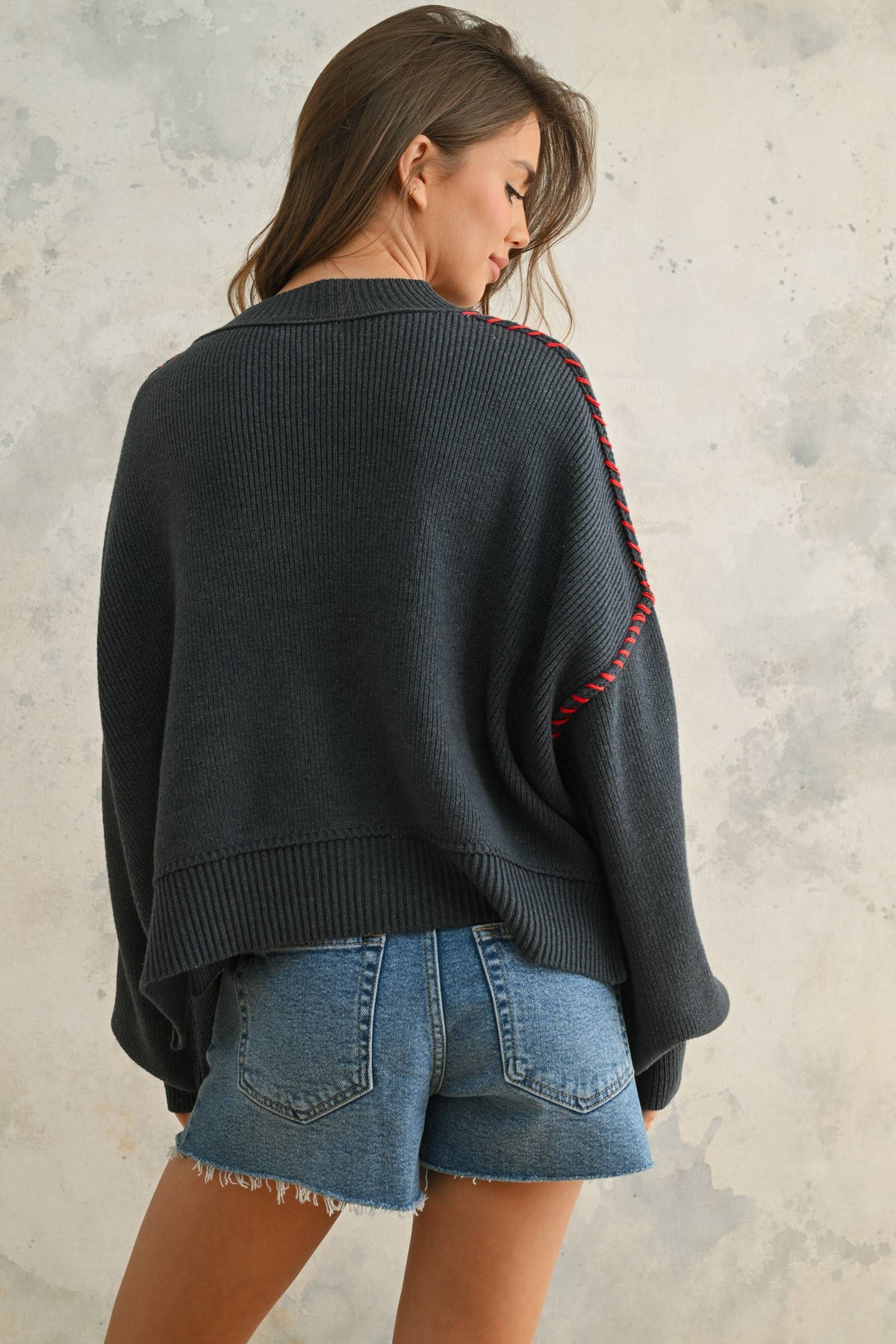 USA Rope Letter Sweater
