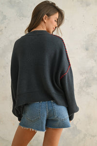 USA Rope Letter Sweater