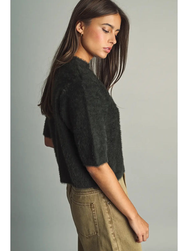 Angie Fuzzy Sweater Top
