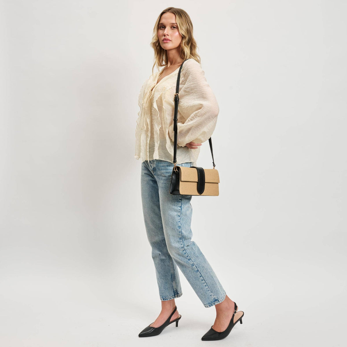 Violet Straw Crossbody