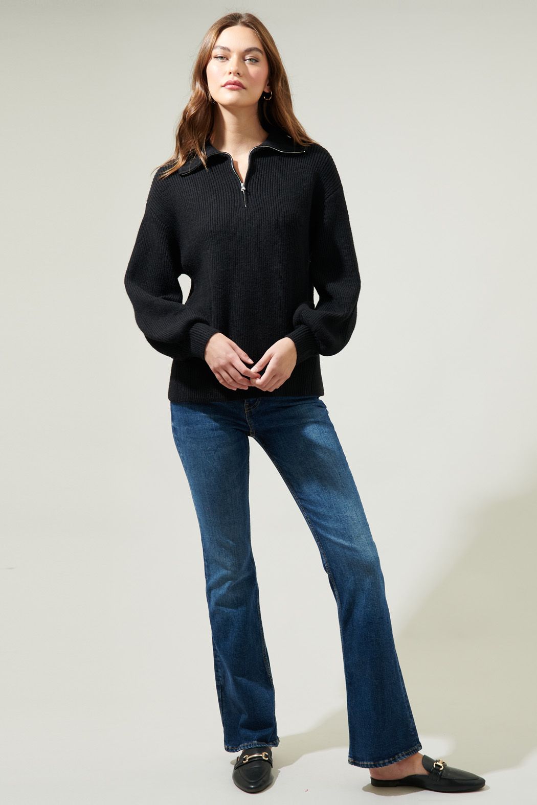 Kari Zipper Neck Sweater