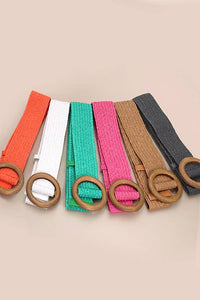 Wooden Buckle Stretch Belt