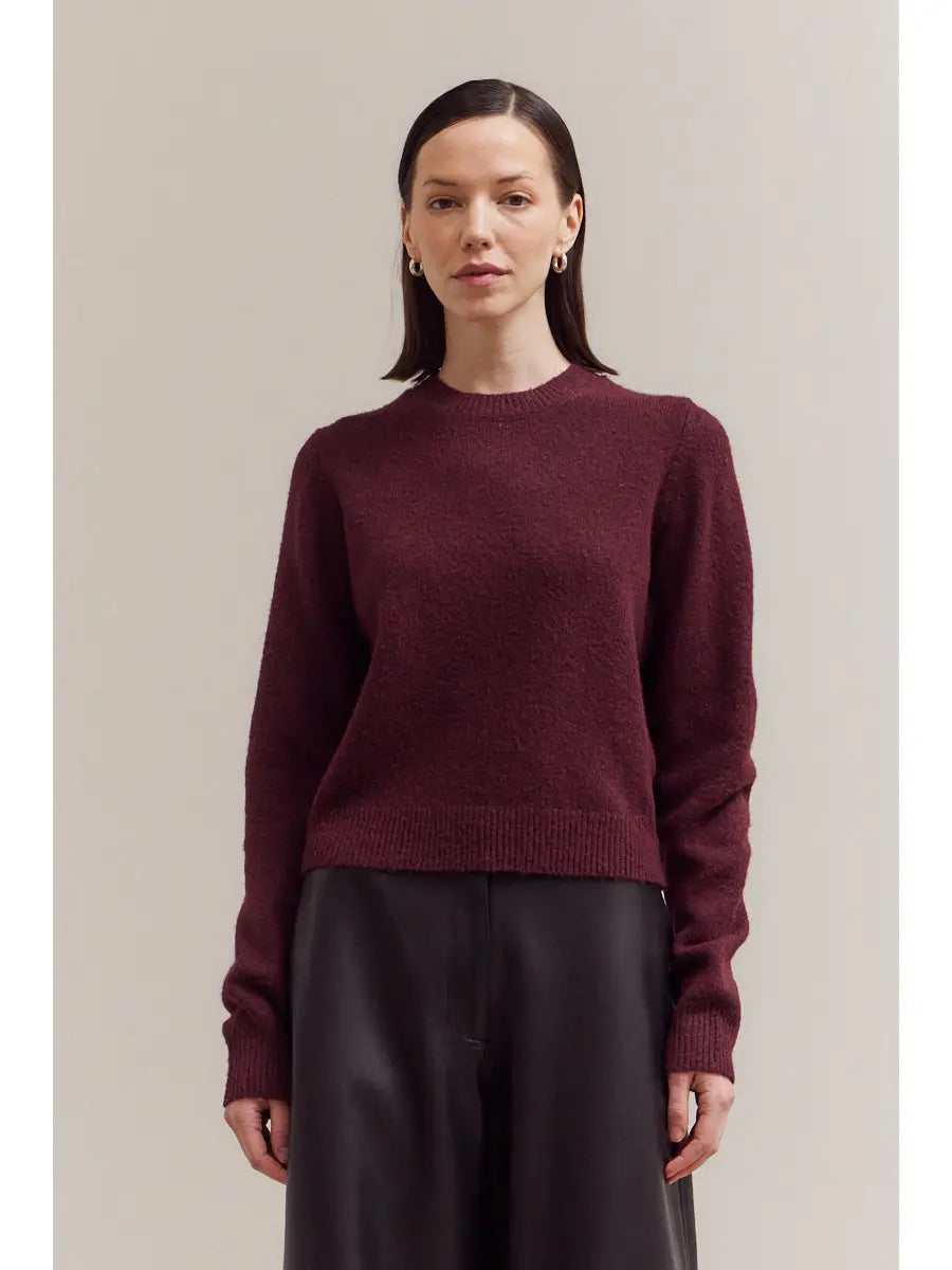 Basic Crewneck Sweater | Lightweight Cotton Crewneck Knit for Women