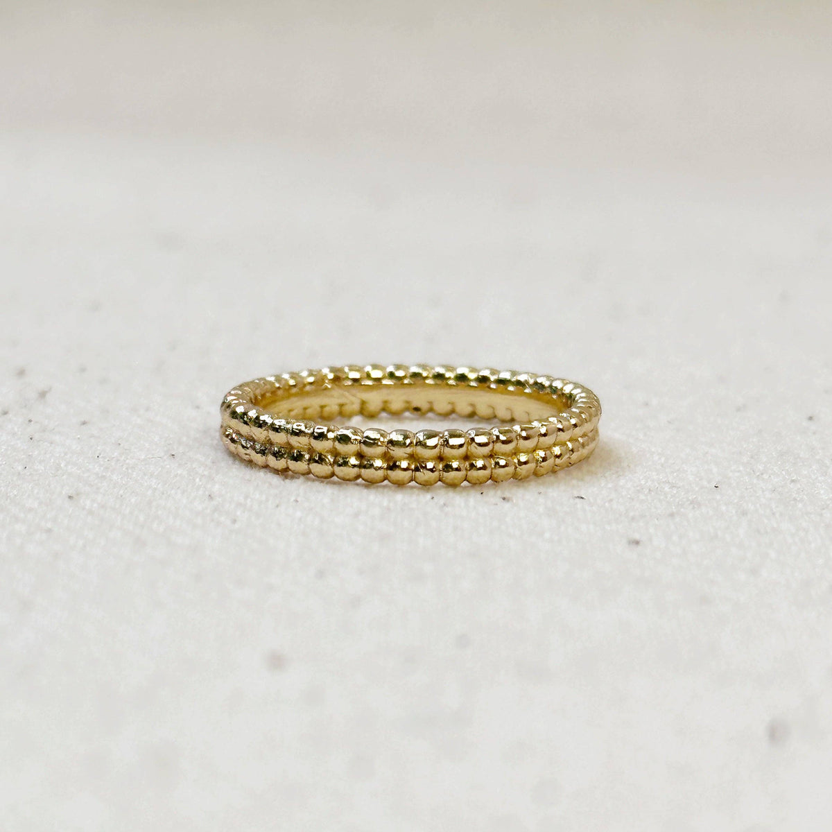 Double Beaded Band Ring Gold Filled