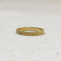 Double Beaded Band Ring Gold Filled