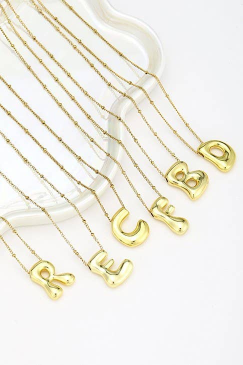 Bubble Initial Necklace