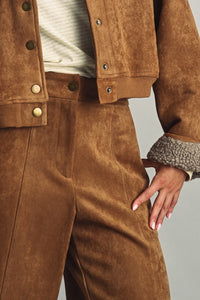 Suede Wide Leg Pants