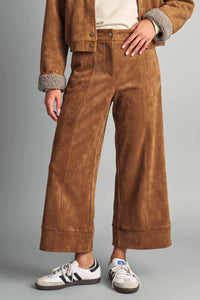 Suede Wide Leg Pants