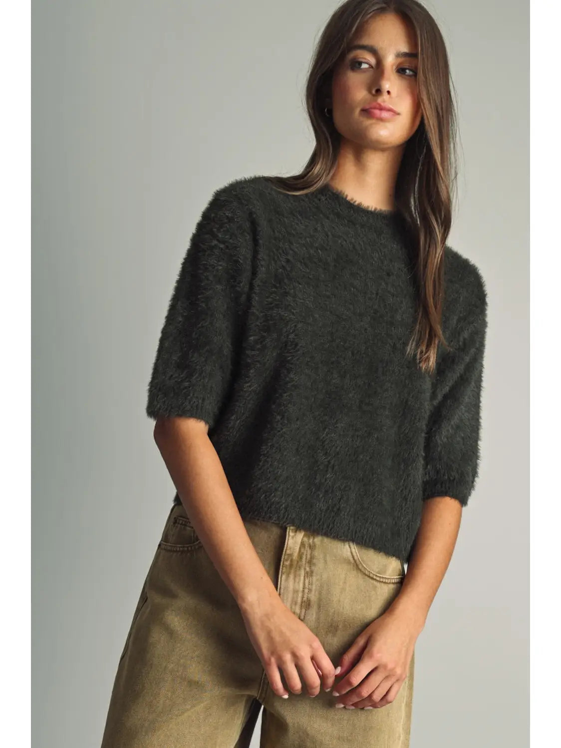 Angie Fuzzy Sweater Top