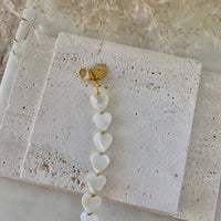 Heart Pearl Bracelet Gold Plated