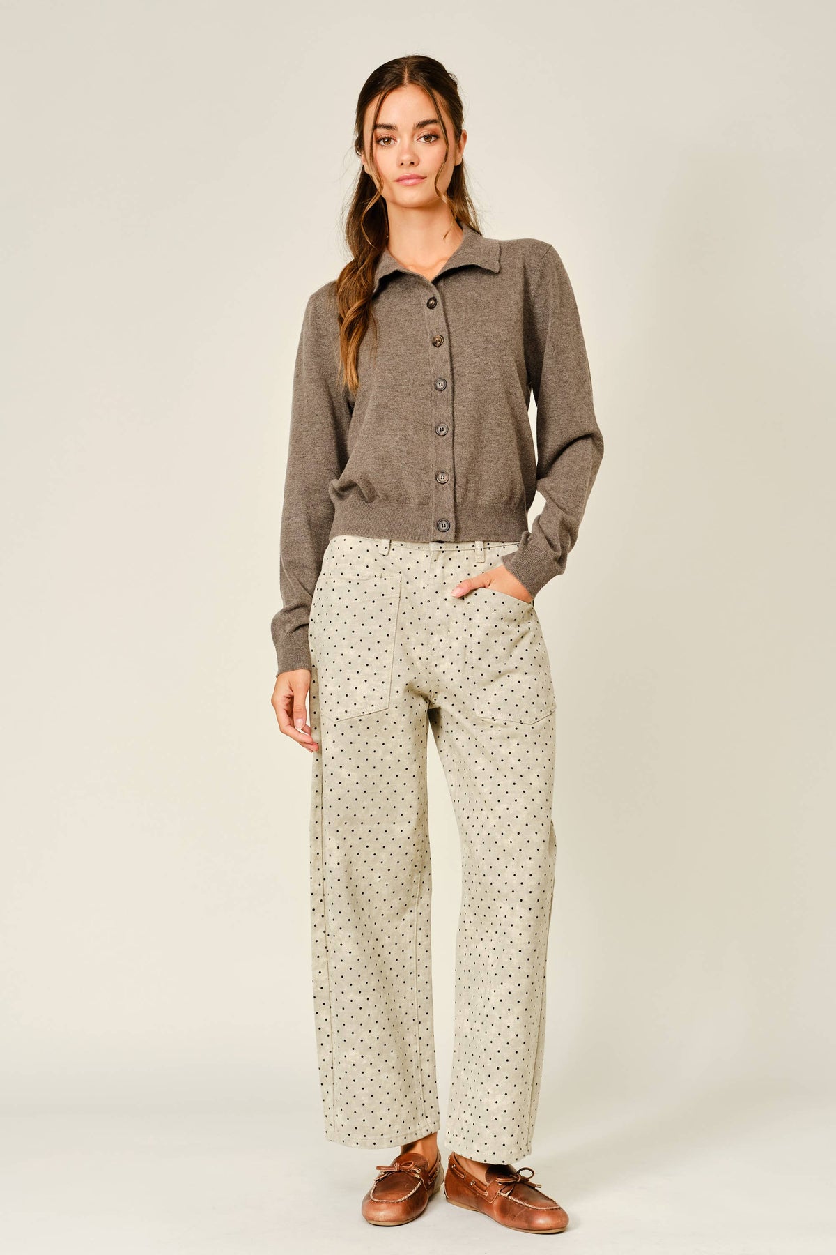 Polka Dot Barrel Pants