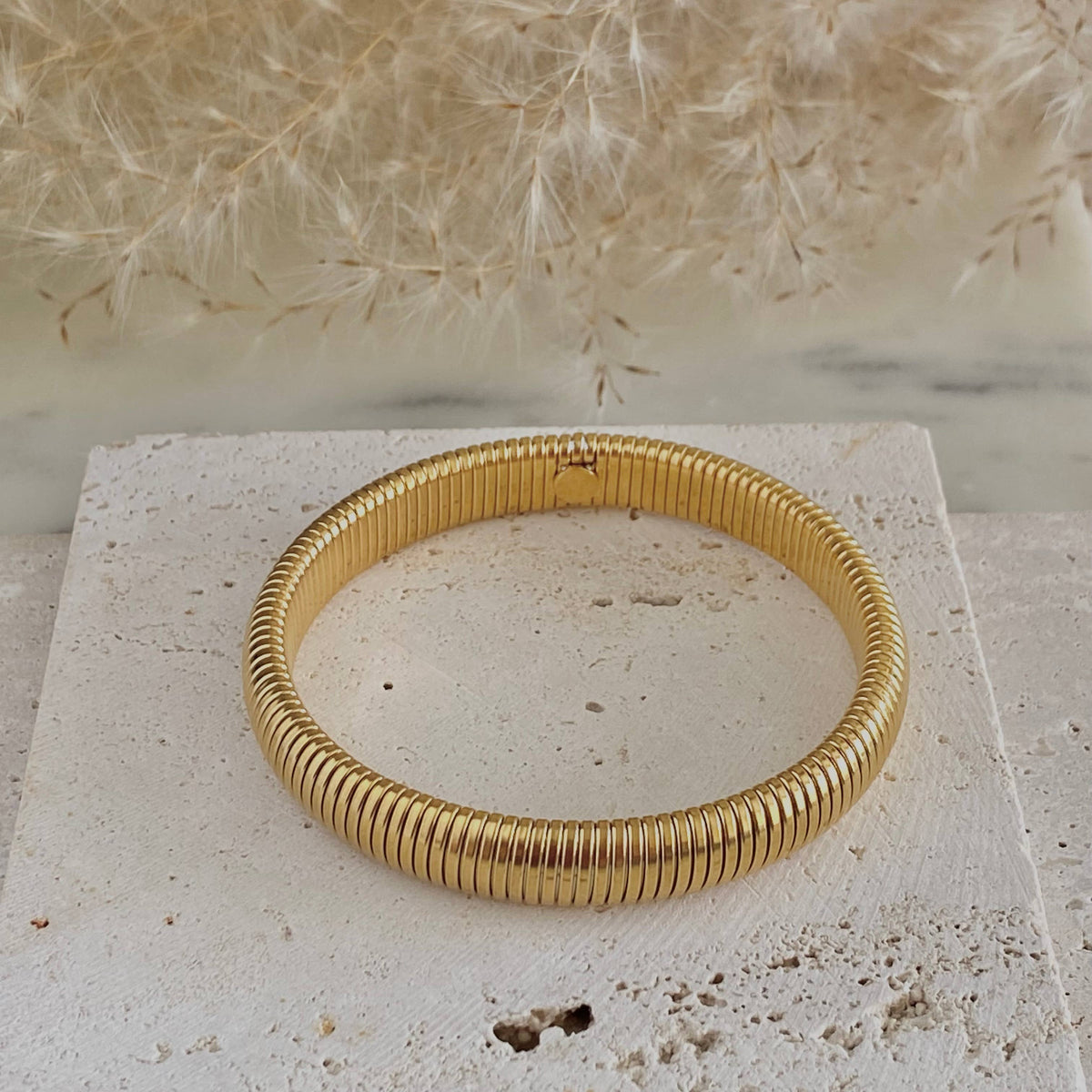 Stretch Bangle Bracelet Gold Plated