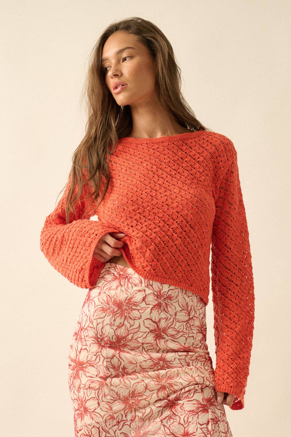 Emma Crochet Knit Sweater