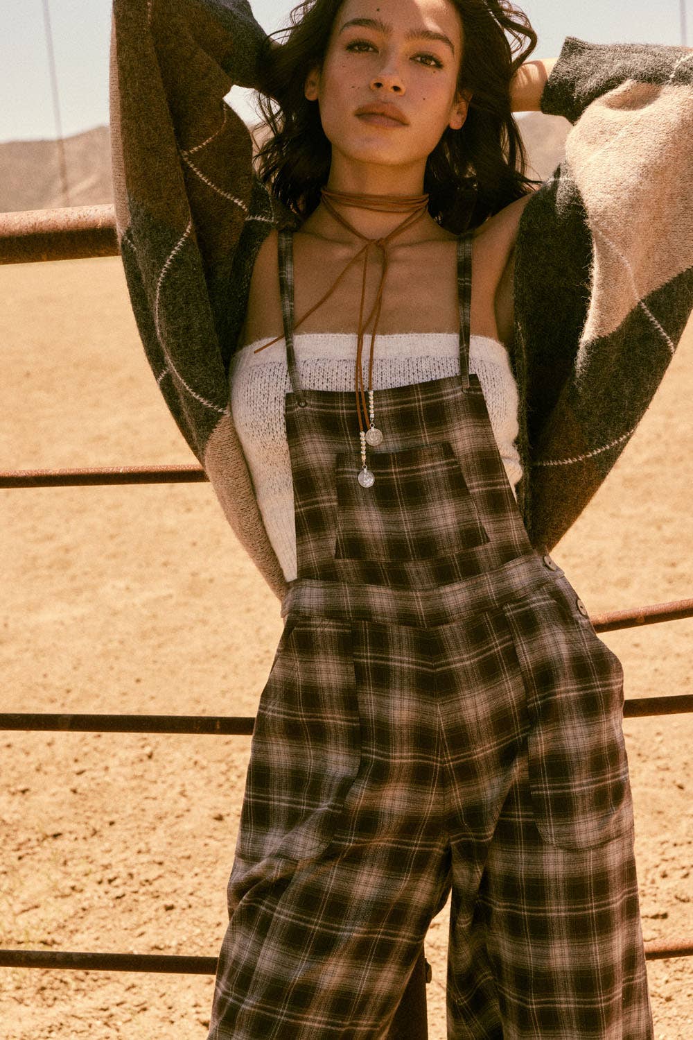 Argyle Jacquard-Knit Shrug Cardigan