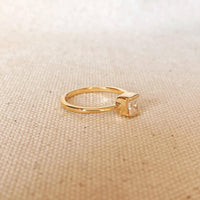 Square Solitaire Ring Gold Filled