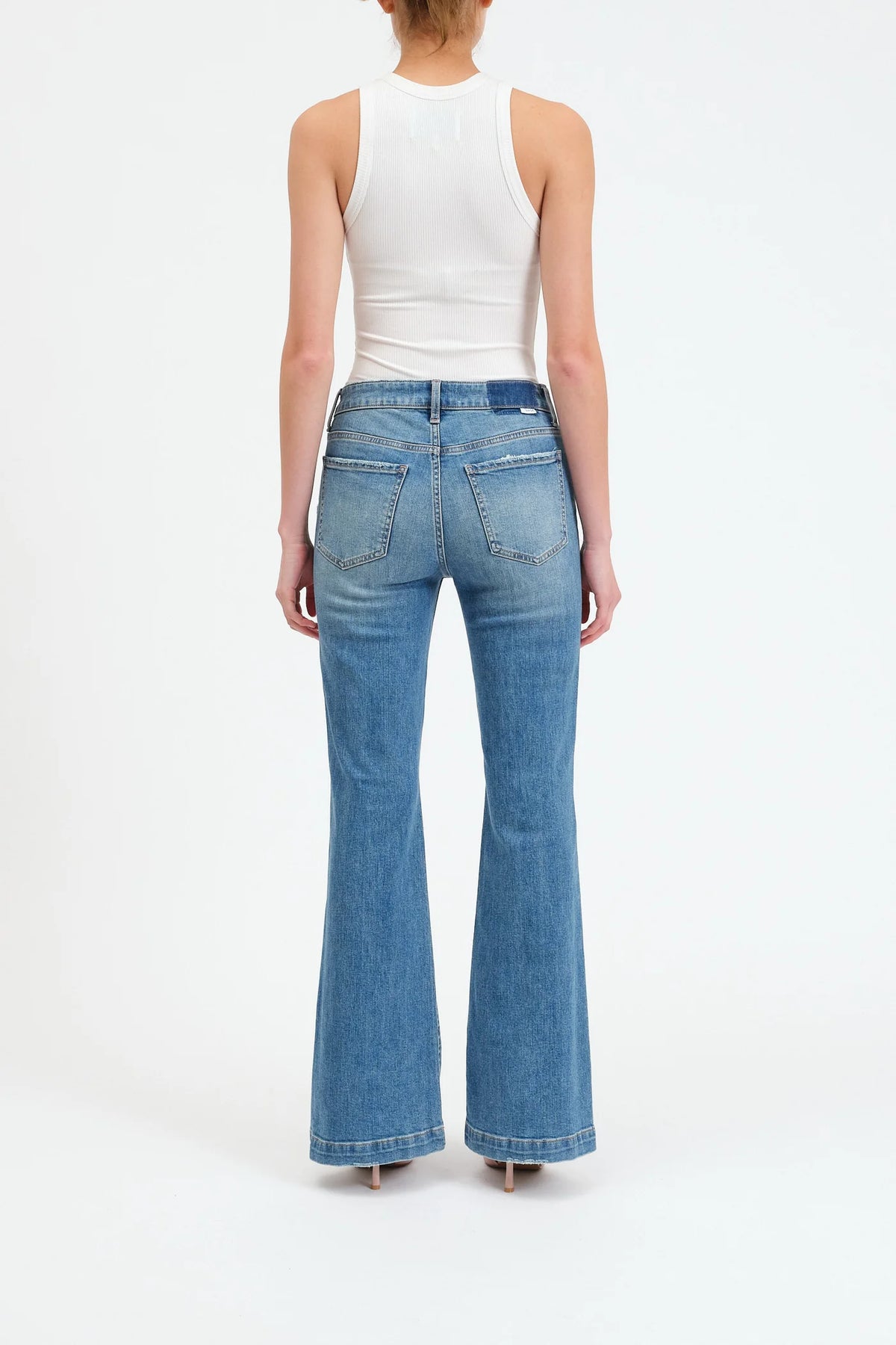 Heartbreaker Mid Rise Flare Jeans-Text Me