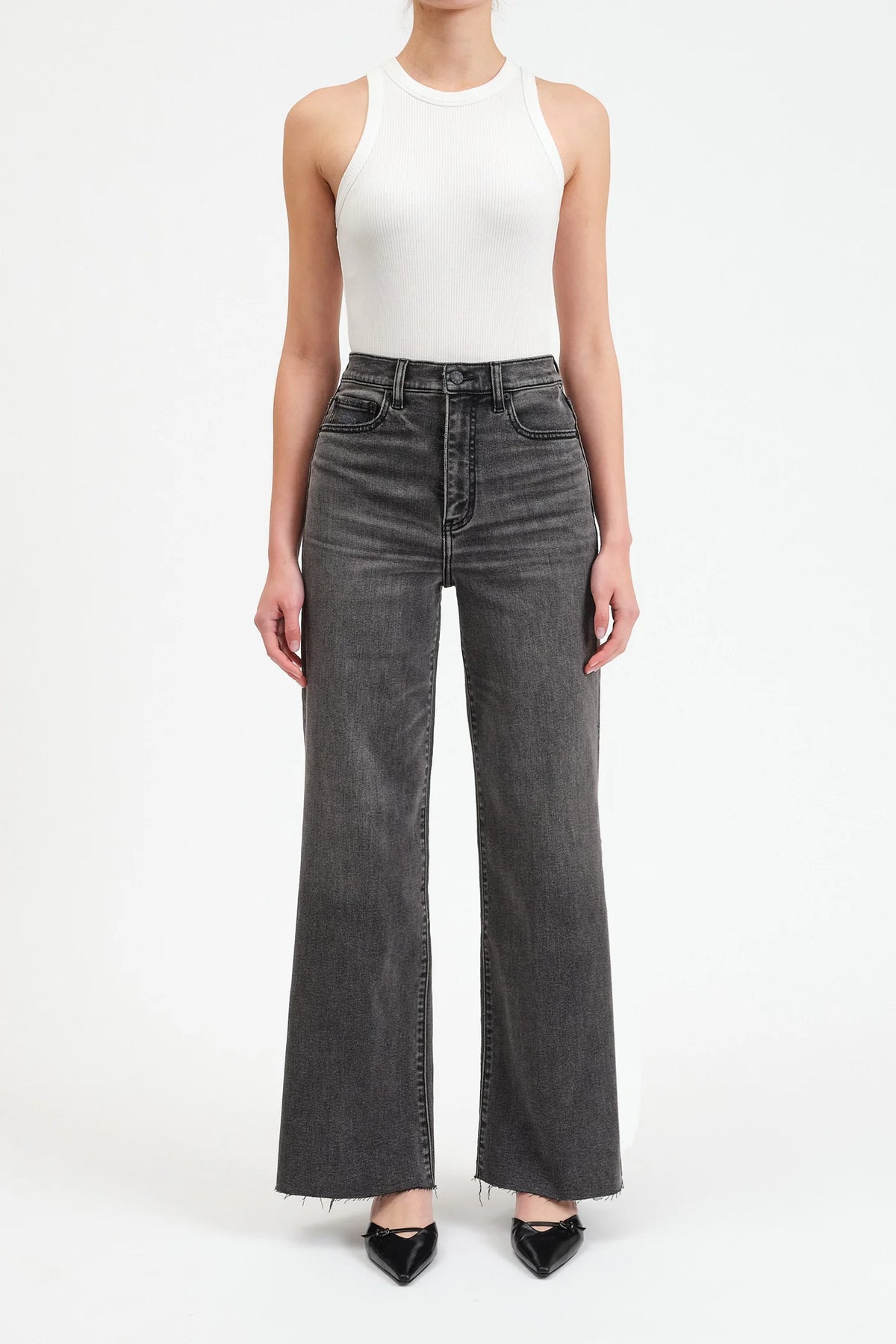 Far Out Wide Leg Jeans-Milky Way