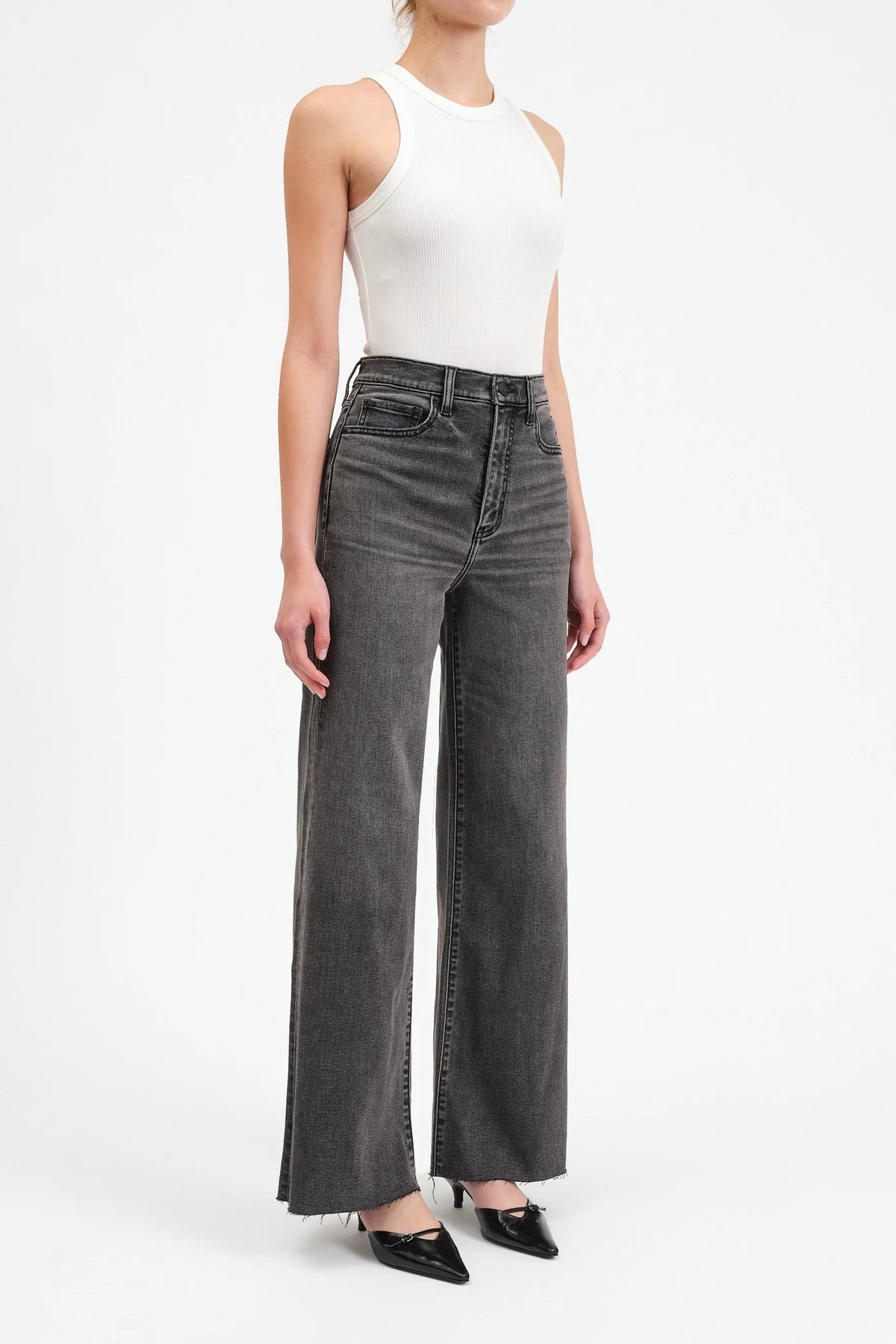 Far Out Wide Leg Jeans-Milky Way