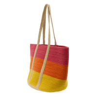 Maye Color Block Jute Tote