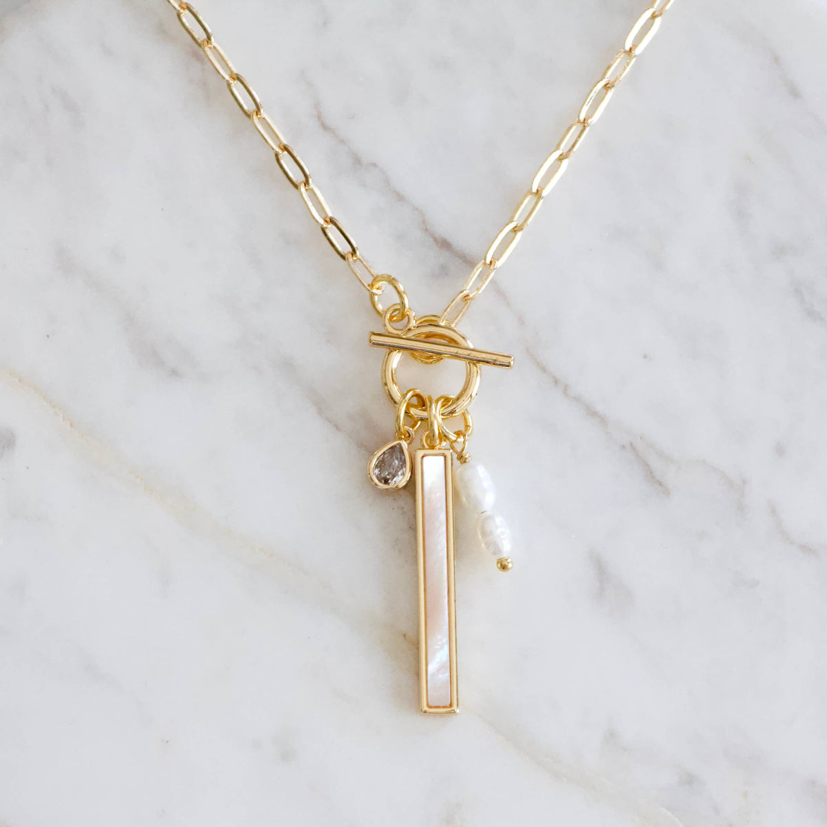 Mother of Pearl Charm Necklace 