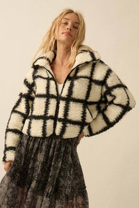Check-Print Fleece Jacket