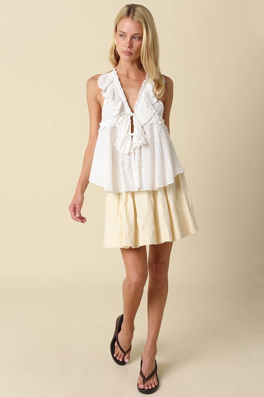 Elena Ruffle Tie Top
