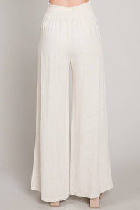 Calvin Smocked Waist Linen Pants
