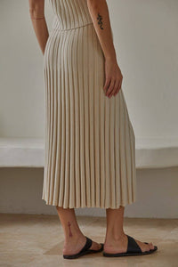 Milo Knit Sweater Ribbed Midi Skirt