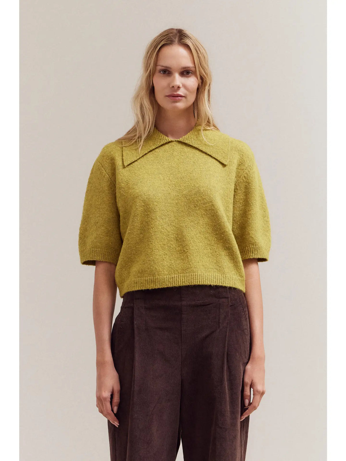 Amy Collared Knit Top