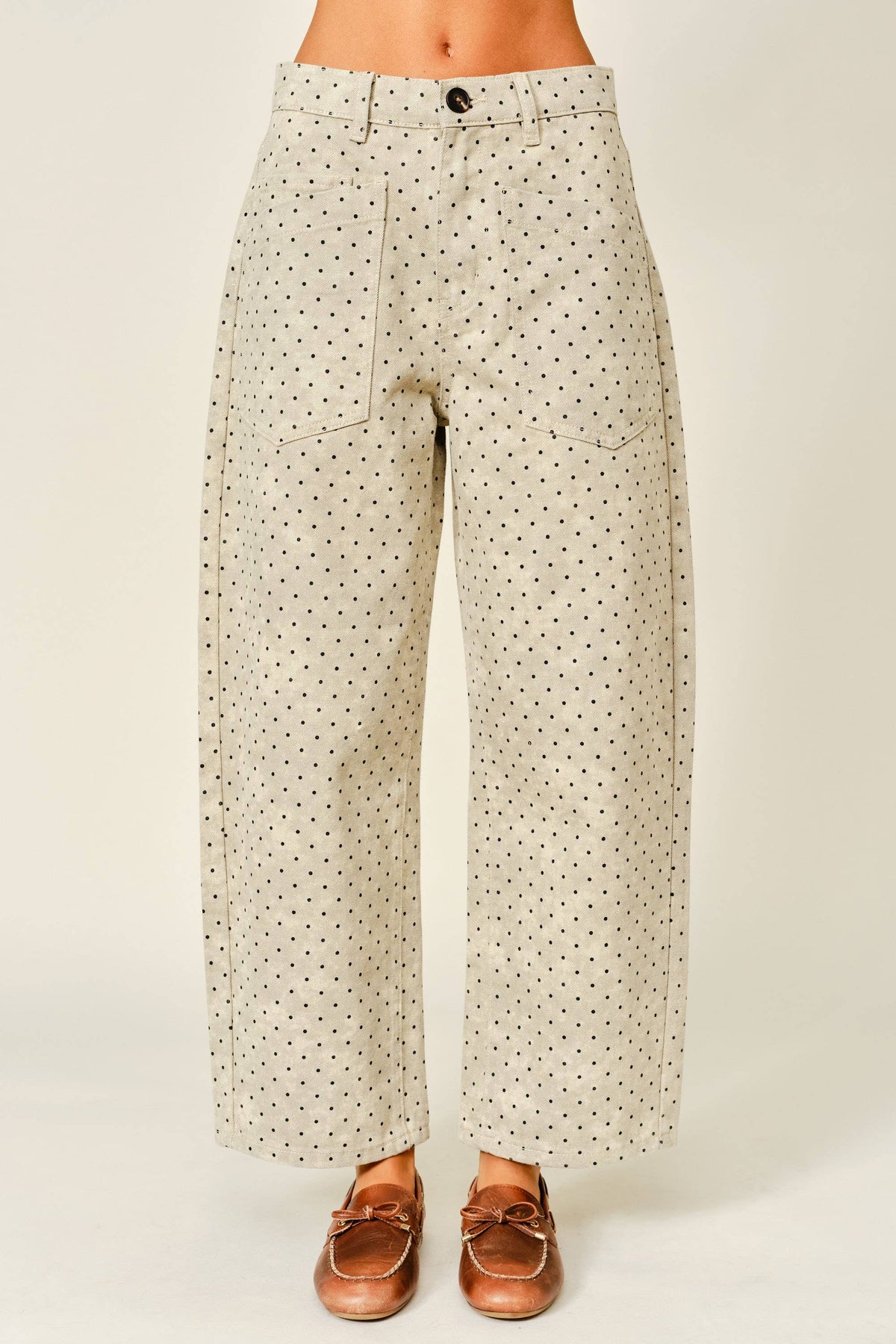 Polka Dot Barrel Pants