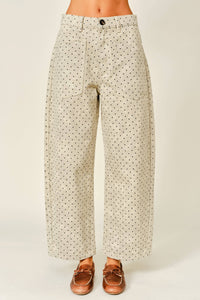 Polka Dot Barrel Pants