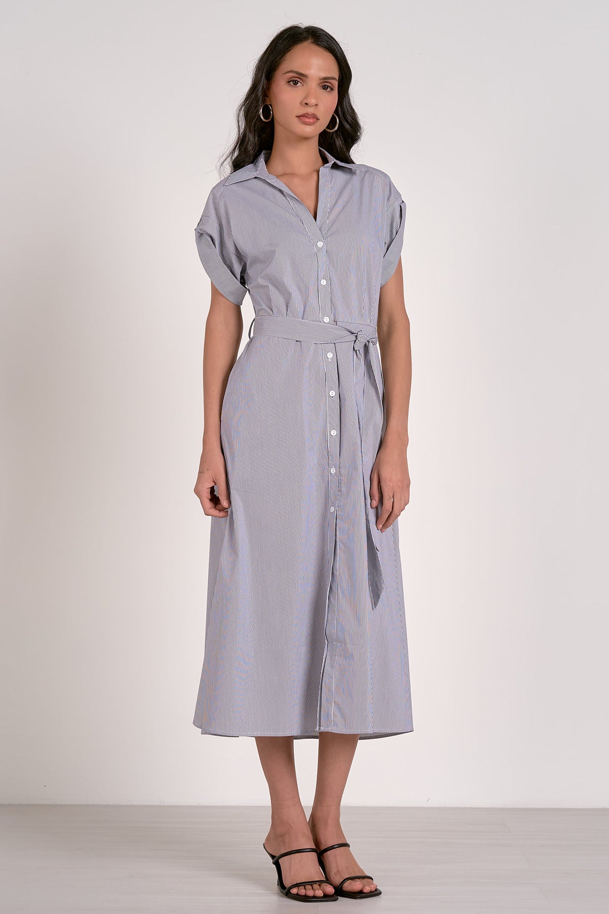 Lila Shirt Midi Dress