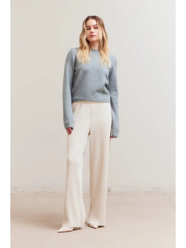 Basic Crewneck Sweater | Lightweight Cotton Crewneck Knit for Women