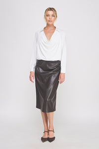 Roxie Leather Midi Skirt