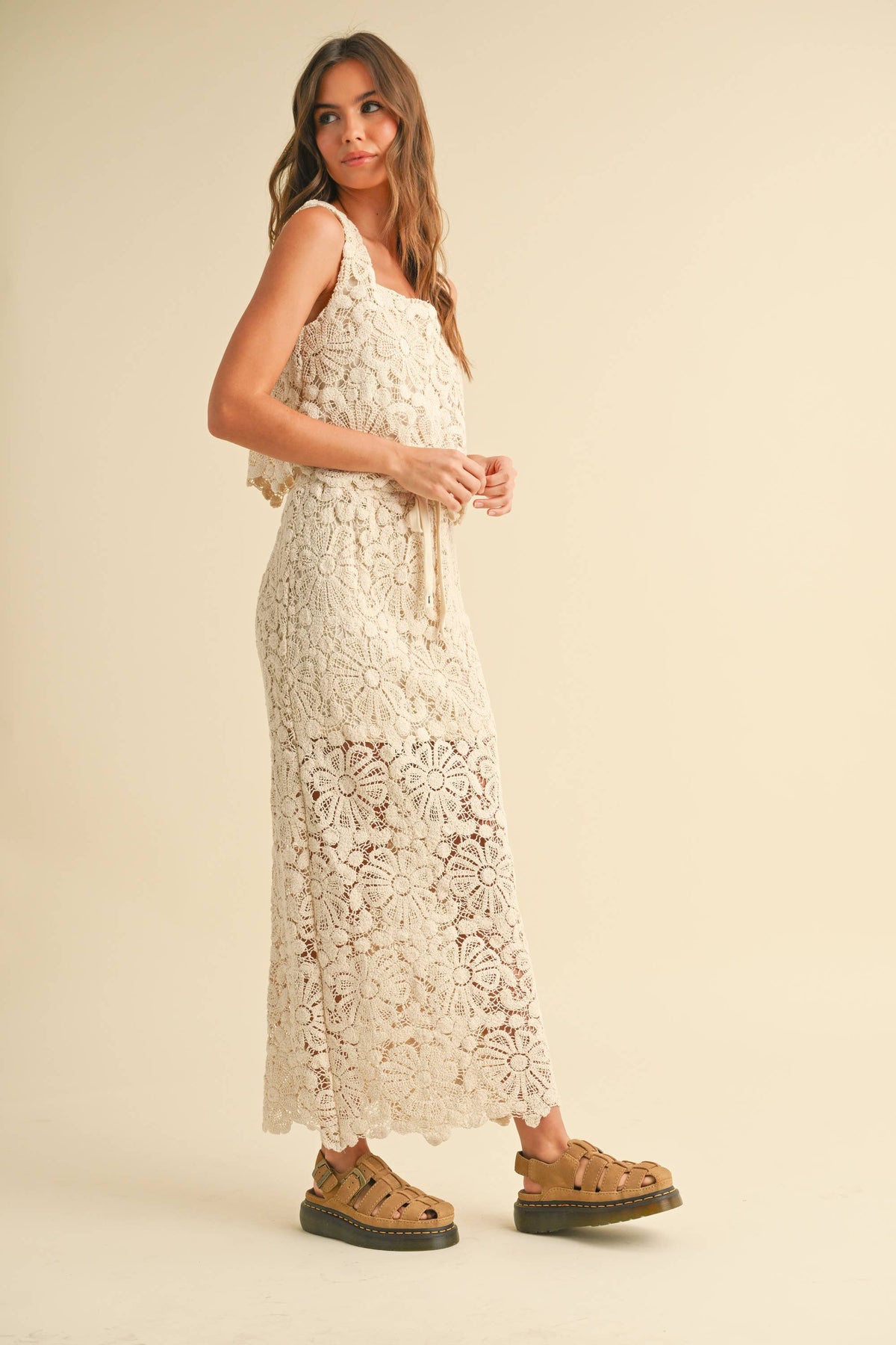 Flower Crochet Knitted Skirt